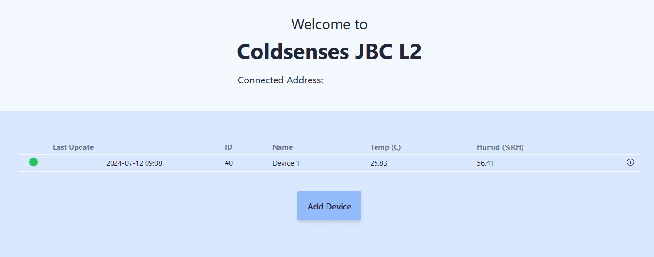 Coldsenses JBC L2 Dashboard Demo